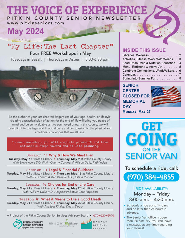 Front page of the May newsletter